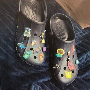 CROCS Kids Black Sandals with Playful Charms